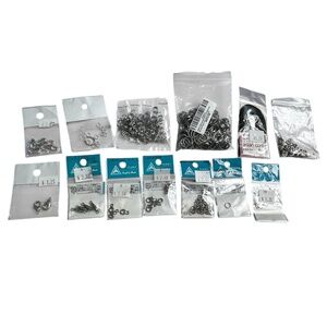 Mixed Jewelry Findings Lot Jump Rings, Clasps, Cord & Craft Supplies (Multiple)